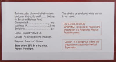 Glucoryl Mv 1mg Strip Of 15 Tablets