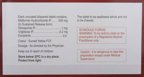 Glucoryl Mv 1mg Strip Of 15 Tablets