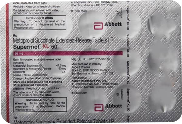 Supermet Xl 50mg Strip Of 15 Tablets