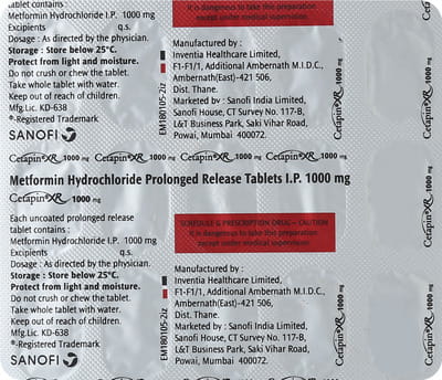 Cetapin Xr 1gm Strip Of 15 Tablets