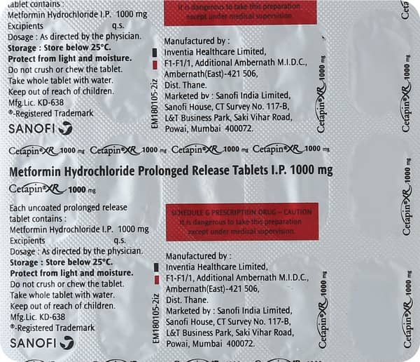 Cetapin Xr 1gm Strip Of 15 Tablets