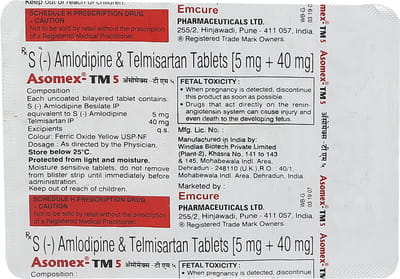 Asomex Tm 5/40mg Strip Of 15 Tablets