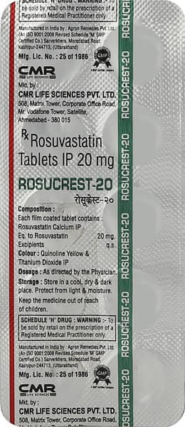 Rosucrest 20 Strip Of 10 Tablets
