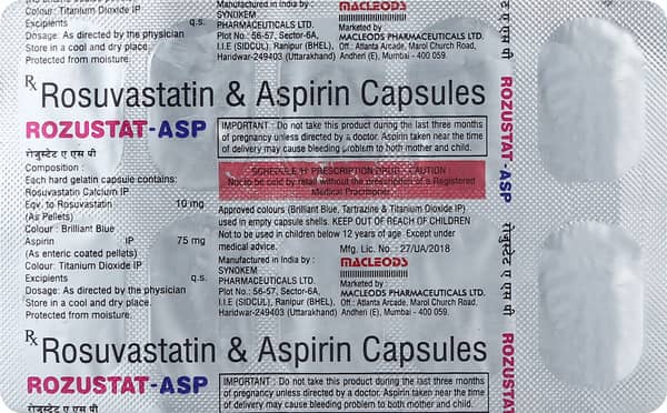 Rozustat Asp 10/75 Strip Of 10 Capsules