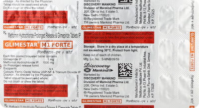 Glimestar M 1mg Forte Strip Of 30 Tablets
