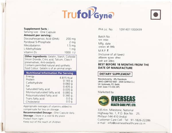 Trufol Gyne Strip Of 15 Capsules