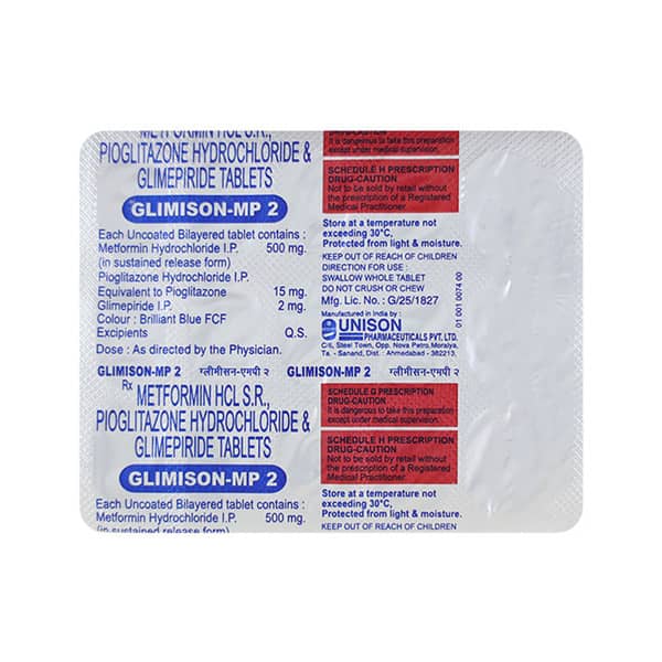 Glimison Mp 2mg Strip Of 15 Tablets