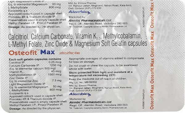 Osteofit Max Strip Of 10 Softgel Capsules