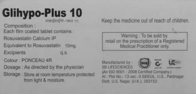 Glihypo Plus 10mg Strip Of 10 Tablets