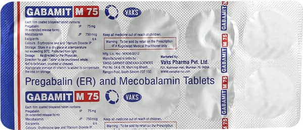 Gabamit M 75Mg Strip Of 10 Tablets