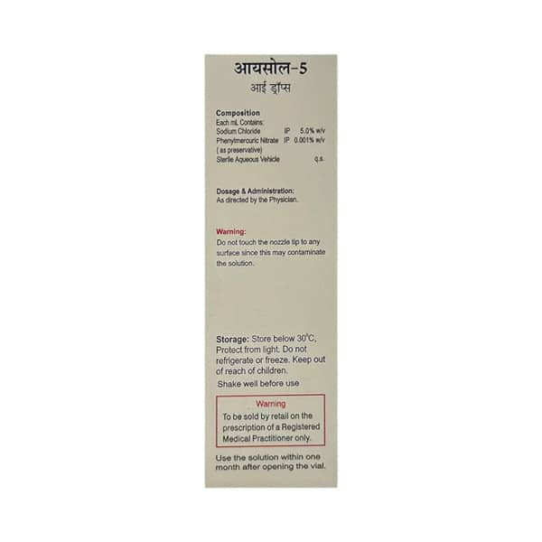 Isol 5% Bottle Of 10ml Eye Drops