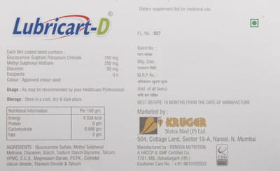 Lubricart D Strip Of 10 Tablets