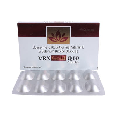 Vrx Gold Q10 Strip Of 10 Capsules
