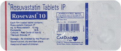 Rosevast 10mg Strip Of 10 Tablets
