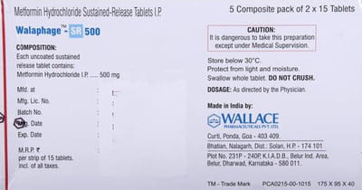 Walaphage Sr 500mg Strip Of 15 Tablets