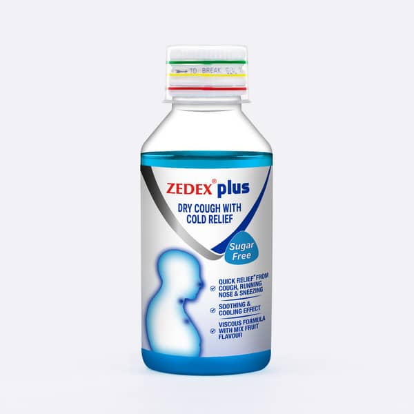 Zedex Plus Mix Fruit Flavour Sugar Free Bottle Of 100Ml Syrup