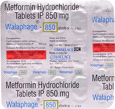 Walaphage 850mg Strip Of 15 Tablets