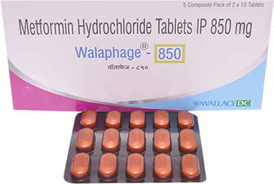 Walaphage 850mg Strip Of 15 Tablets
