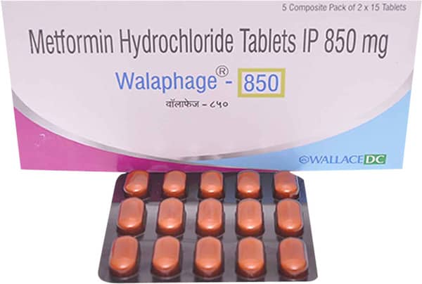 Walaphage 850mg Strip Of 15 Tablets