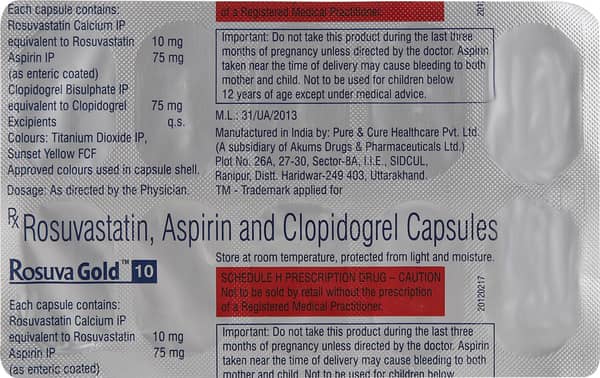 Rosuva Gold 10mg Strip Of 10 Capsules