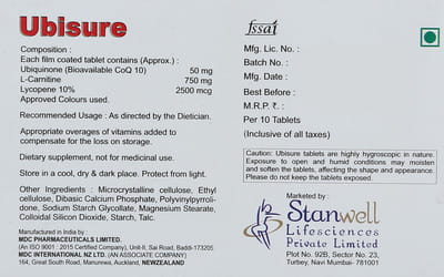 Ubisure Strip Of 10 Tablets