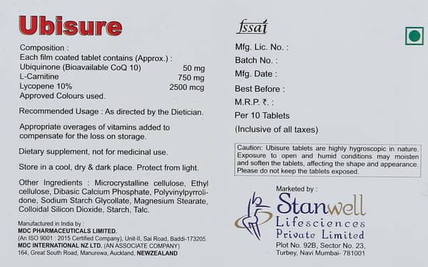 Ubisure Strip Of 10 Tablets