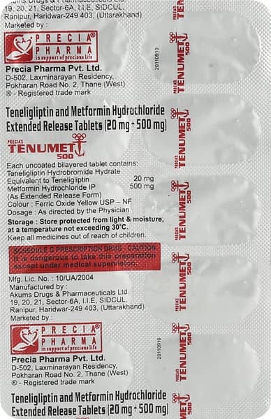 Tenumet 500mg Strip Of 10 Tablets