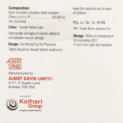 Dhup 60k Sugar Free Strip Of 4 Chewable Tablets