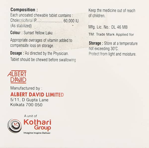 Dhup 60k Sugar Free Strip Of 4 Chewable Tablets