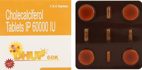 Dhup 60k Sugar Free Strip Of 4 Chewable Tablets