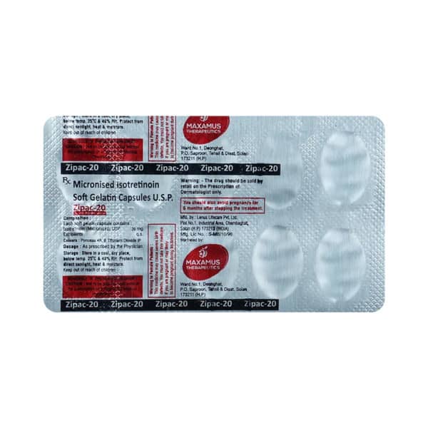 Zipac 20mg Strip Of 10 Capsules