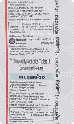 Dilzem 30mg Strip Of 15 Tablets