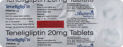 Teneliglip 20mg Strip Of 10 Tablets