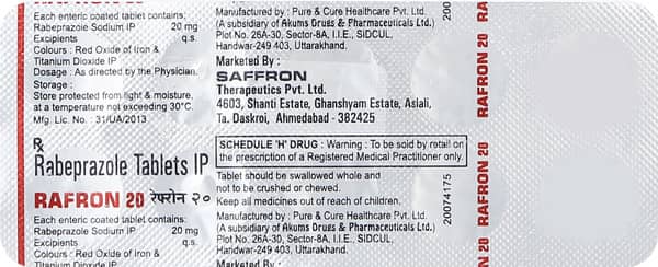 Rafron 20mg Strip Of 10 Tablets