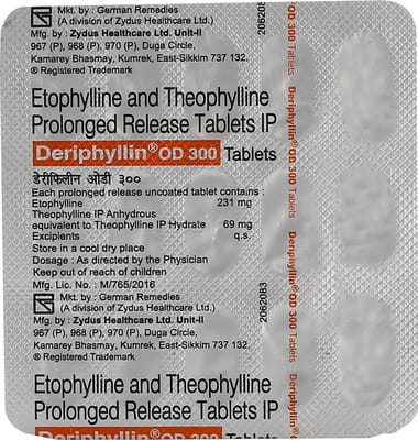 Deriphyllin Od 300mg Strip Of 15 Tablets