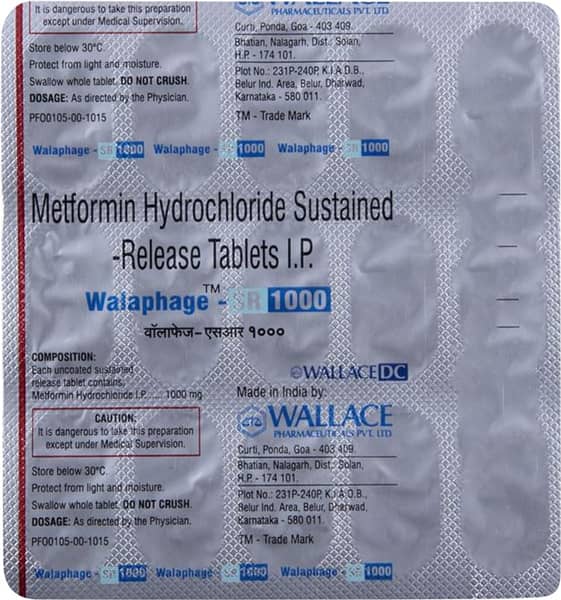 Walaphage Sr 1gm Strip Of 15 Tablets