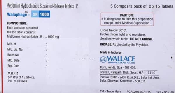 Walaphage Sr 1gm Strip Of 15 Tablets
