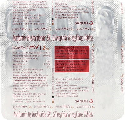 Amaryl Mv 2mg Strip Of 15 Tablets