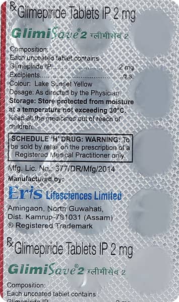Glimisave 2mg Strip Of 15 Tablets