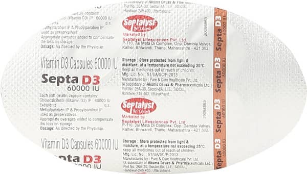 Septa D3 60k Strip Of 4 Capsules