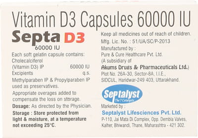 Septa D3 60k Strip Of 4 Capsules