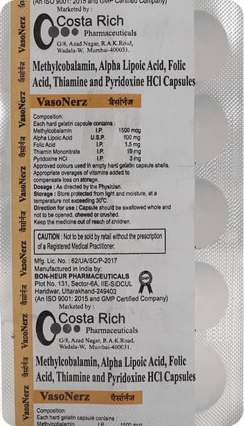 Vasonerz Strip Of 10 Capsules