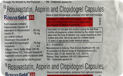 Rosuva Gold 20mg Strip Of 10 Capsules