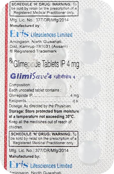 Glimisave 4mg Strip Of 15 Tablets