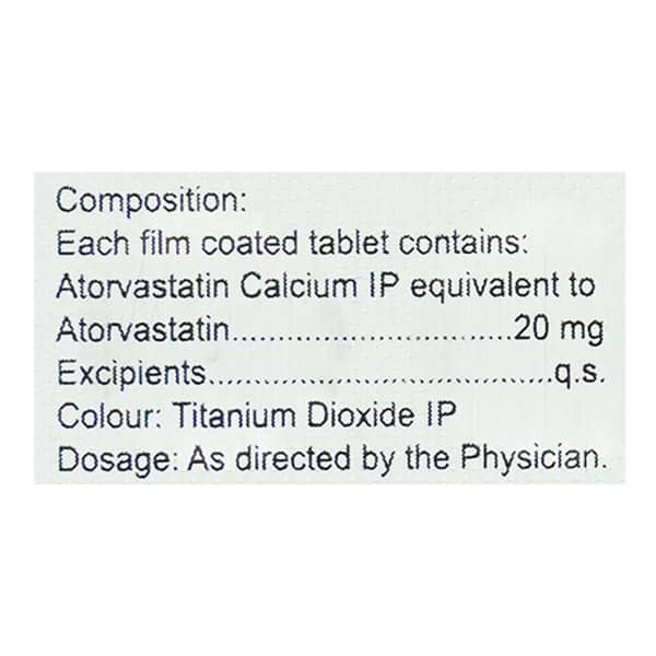 Atorsave 20Mg Strip Of 15 Tablets