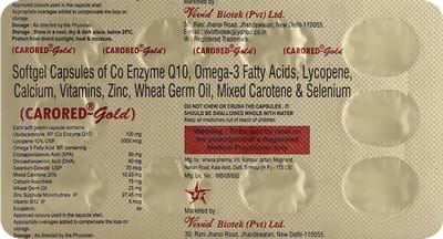 Carored Gold Strip Of 10 Capsules