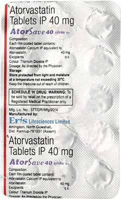 Atorsave 40mg Strip Of 15 Tablets