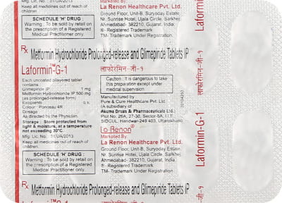 Laformin G 1mg Strip Of 10 Tablets