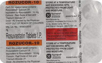 Rozucor 10mg Strip Of 15 Tablets