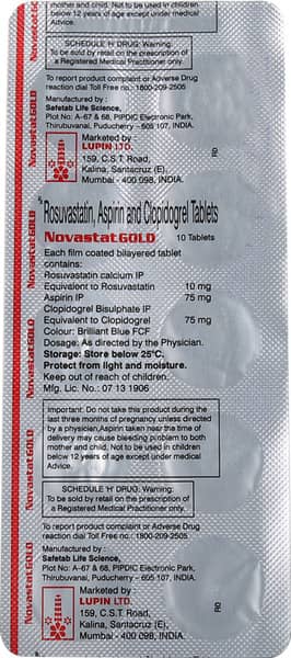 Novastat Gold Strip Of 10 Tablets